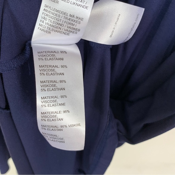 Ritva Falla Navy Blue Short Sleeve Dress Size M - Picture 6 of 9